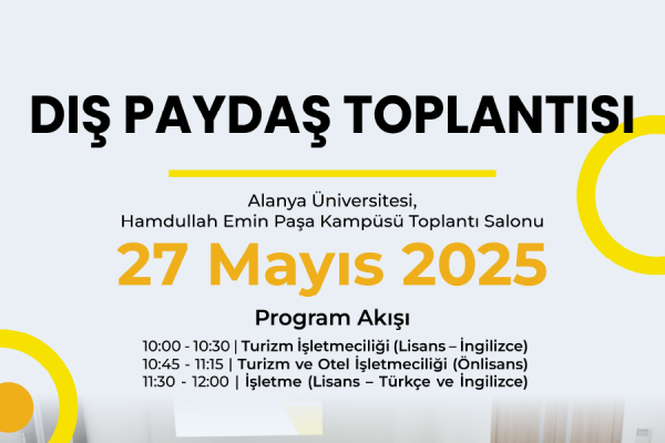 Turizm İşletmeciliği, İşletme ve Turizm ve Otel İşletmeciliği Dış Paydaş Toplantısı