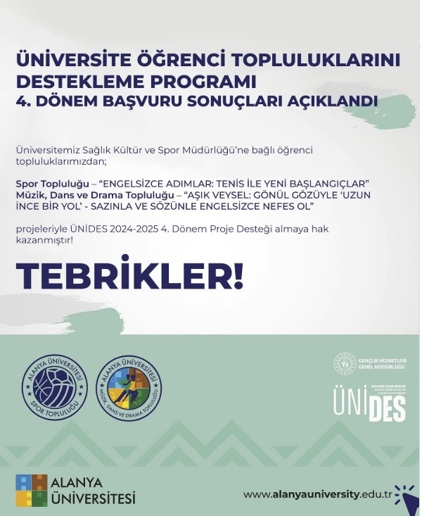 Ünides Projeleri 4. Dönem Başvuru Sonuçları
