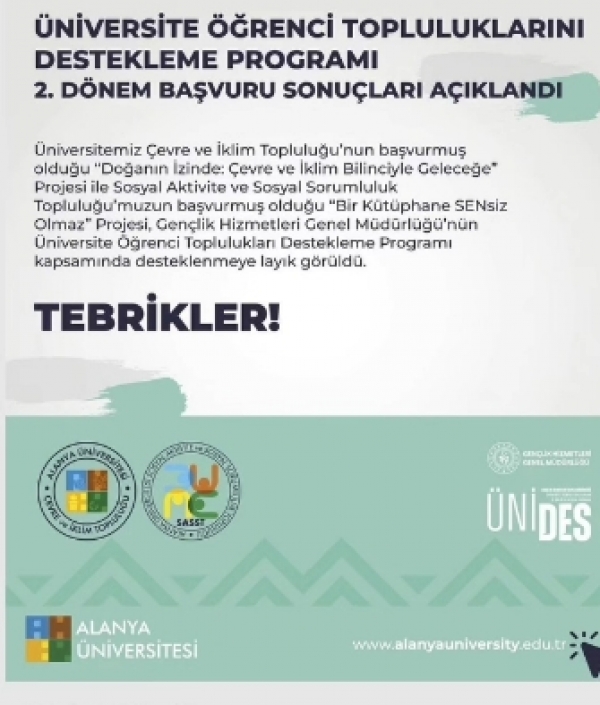 Ünides 2. Dönem Destek Almaya Hak Kazanan Projelerimiz