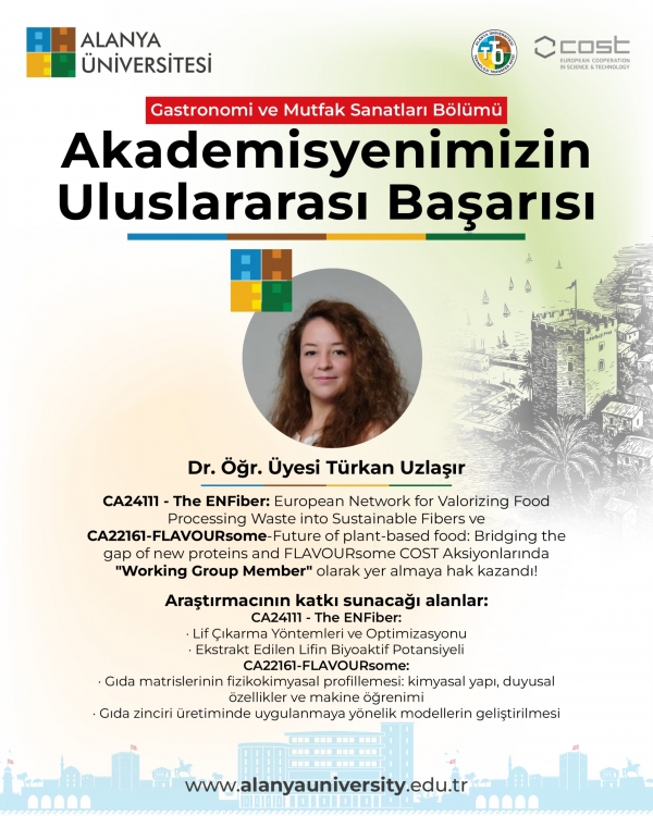 Alanya Üniversitesi Gastronomi ve Mutfak Sanatları Bölümü Akademisyenlerinden Uluslararası Başarı
