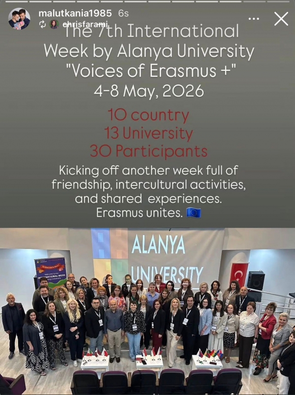 Bölümümüz Alanya Üniversitesi Erasmus 7. Uluslararası Hafta Etkinliğine Katılım Sağladı.