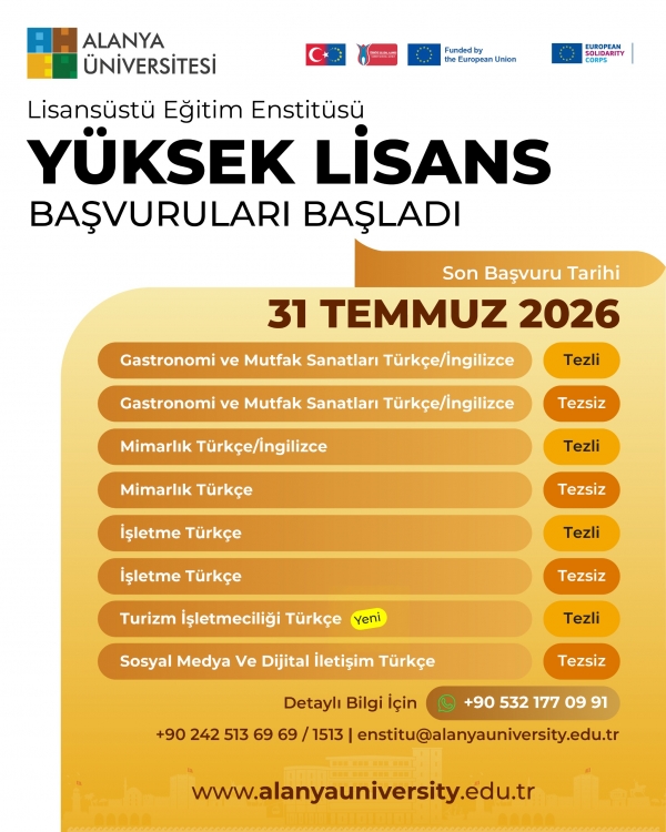 2026-2027 ACADEMIC YEAR FALL SEMESTER GRADUATE PROGRAMS AND APPLICATIONS