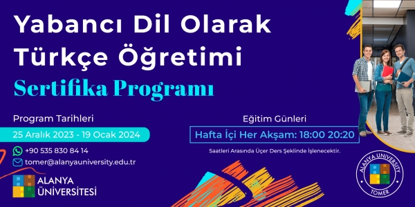 Yabancılara Türkçe Öğretimi Sertifika Programı (UZAKTAN EĞİTİM-ONLINE)