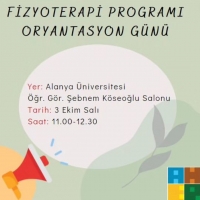2023-2024 Akademik Yılı Fizyoterapi Programı Oryantasyon Günü