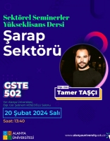 Öğr. Gör. Tamer Taşçı Sektörel Seminerler dersi kapsamında Şarap Sektörü konulu bir seminer verdi.